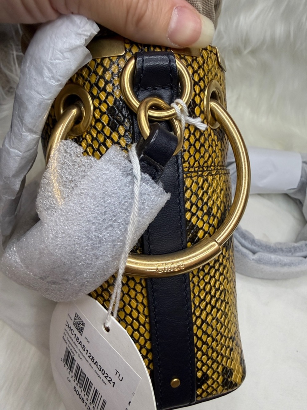 Chloé Mini Roy Python Bucket Bag - Picture 8 of 13